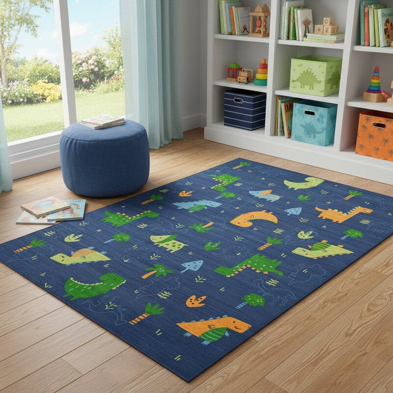 HomeRoots Juvenile/Youth Casual Rectangle Area Rug - 4' X 5'