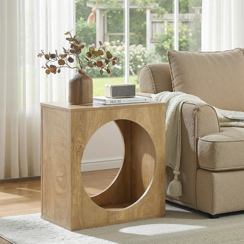 End Table for Living Room, Modern Side Table with Storage Shelf, Bedside Nightstand for Living Room, Bedroom
