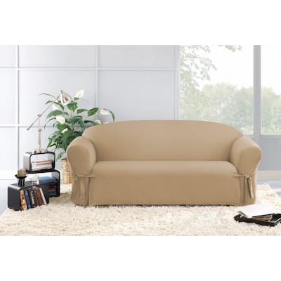 Duck 1 Piece Sofa Slipcover in Tan