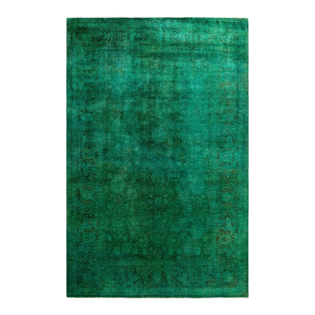 Contemporary Overdyed Wool Hand Knotted Area Rug - 6' 1" x 9' 3"