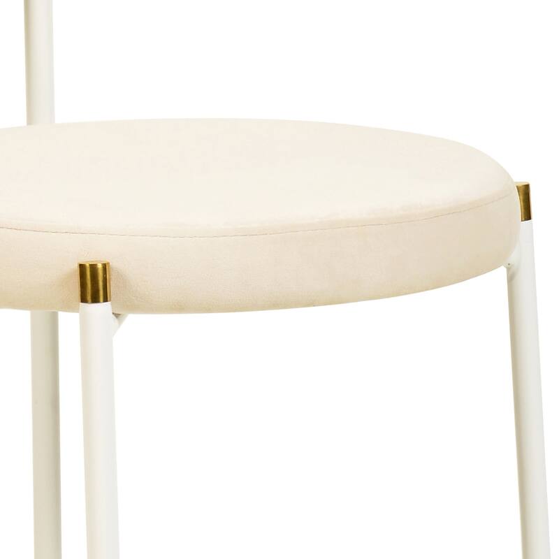 LeisureMod Euston Set of 4 Velvet Modern Dining Chair - Wicker Back Accent Chair for Home Living Room & Kitchen