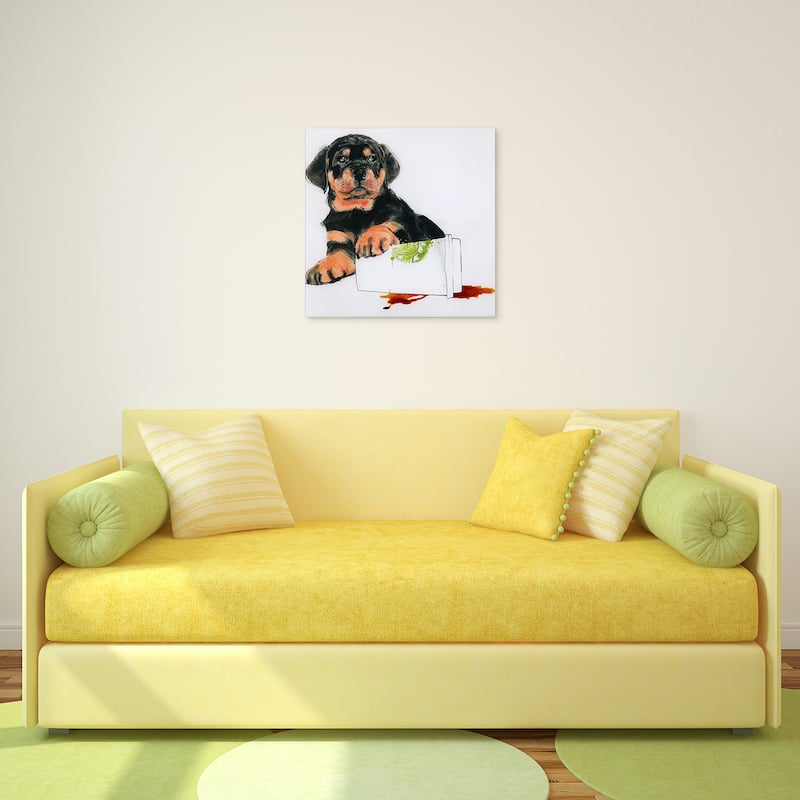 "Java's Paw" Frameless Free Floating Tempered Glass Panel Graphic Wall Art