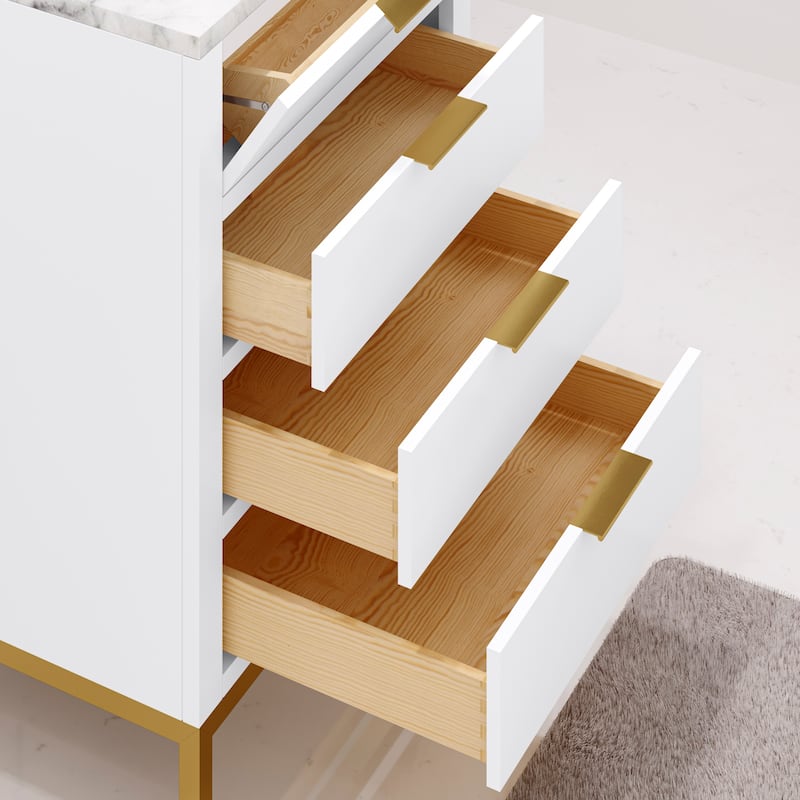 Bristol Carrara White Marble Countertop Vanity