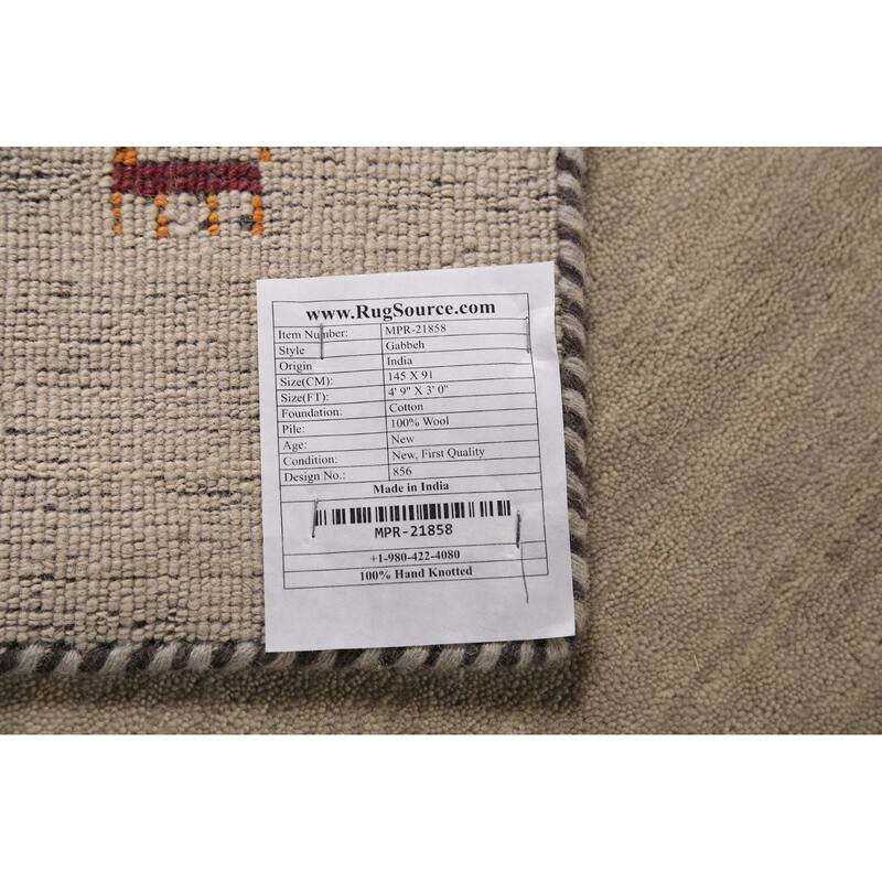Tribal Gabbeh Indian Foyer Rug Handmade Modern Wool Carpet - 3'0" x 4'9"