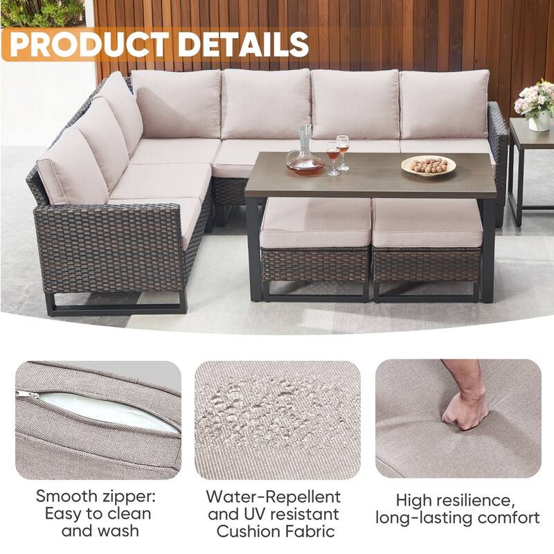 Patio Furniture Set with Propane Gas Fire Pit Table