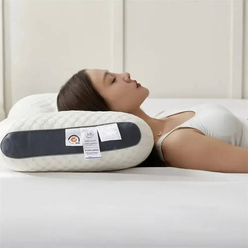 Set of 2 Neck Pillow, Standard Bed Pillow, Adaptive Pillows for Neck Pain Relief，Medium Firm Pillows for Side,Back - Beige