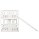 preview thumbnail 6 of 10, White Twin over Twin Size Solid Wood Bunk Bed with Ladder, Slide and Fence for Kids, Bedroom
