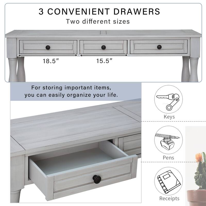 Console Table 64" Long Extra-thick Sofa Table