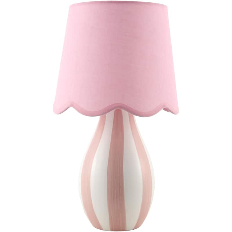 Livabliss Melbu Traditional Accent Table Lamp - 14"H x 8"W x 8"D - Pink