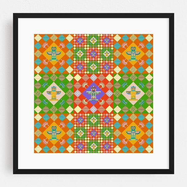 Patchwork Poster Design Patchwork Collage American Pattern Patterns Symmetry Art Print/Poster ...