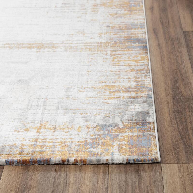 Alora Decor Opal Ivory and White Multi-colored Abstract Rug