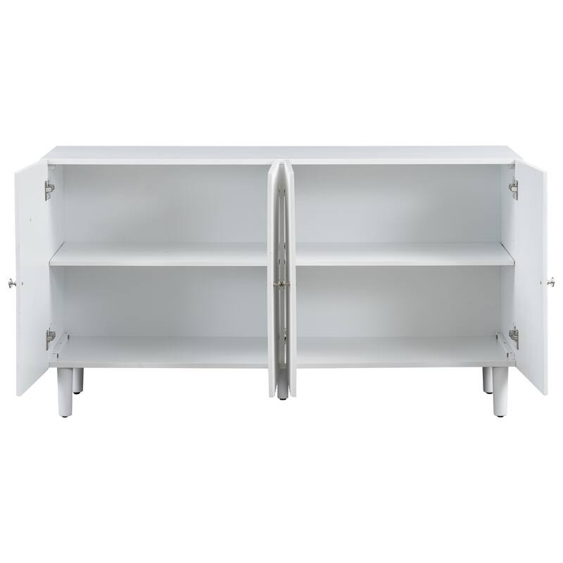 Modern MDF Sideboard with Adjustable Shelves & Sleek Design for Dining Room or Living Room Storage