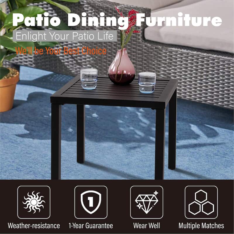 Claribelle Black Metal Small Square Side/ End Table by Havenside Home