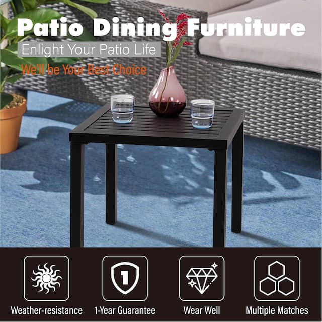 Outdoor Adjustable Cushioned Metal Patio Recliner Lounge Chair