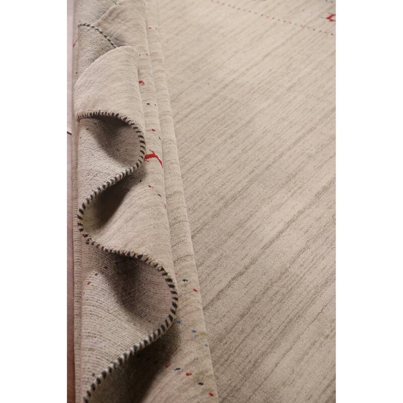 Striped Gabbeh Indian Area Rug Handmade Wool Carpet - 7'10"x 9'9"