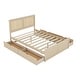 preview thumbnail 46 of 46, Rattan Platform Bed Frame with 4 Storage Drawers and Wooden Rattan Headboard for Kids, No Box Spring Needed