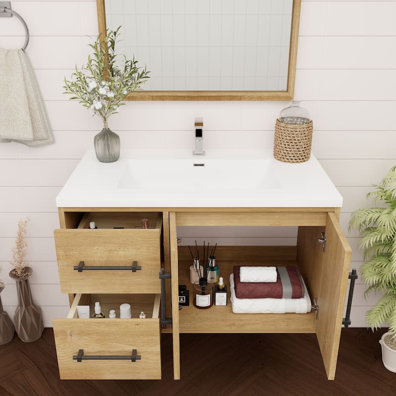 Victoria 36'' Wall-mounted Vanity (L) with Reinforced Acrylic Sink - 35.5