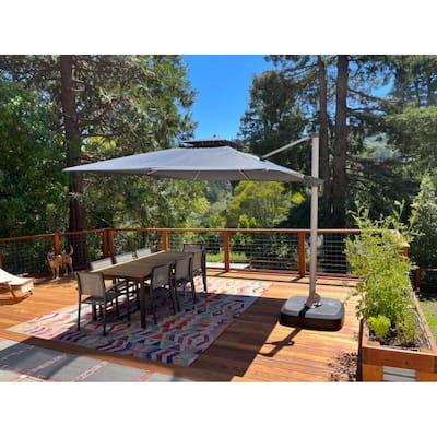 PURPLE LEAF 9 x 11ft Outdoor Rectangle Umbrella Large Cantilever Umbrella