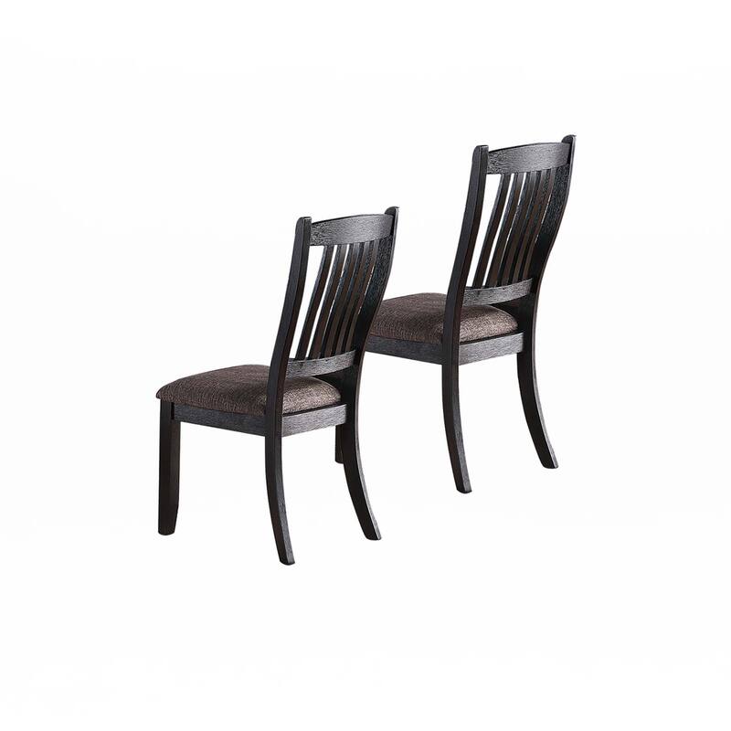 Dark Coffee Fabric Upholstered Side Chairs(Set of 2)