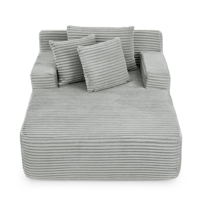 Roomfitters Velvet Lounge Chair No Assembly Required, Fluffy Single Lazy Sofa for Living Room and Bedroom