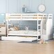 preview thumbnail 1 of 7, White Full-Over-Full Bunk Bed with Trundle and 3 Storage Stairs