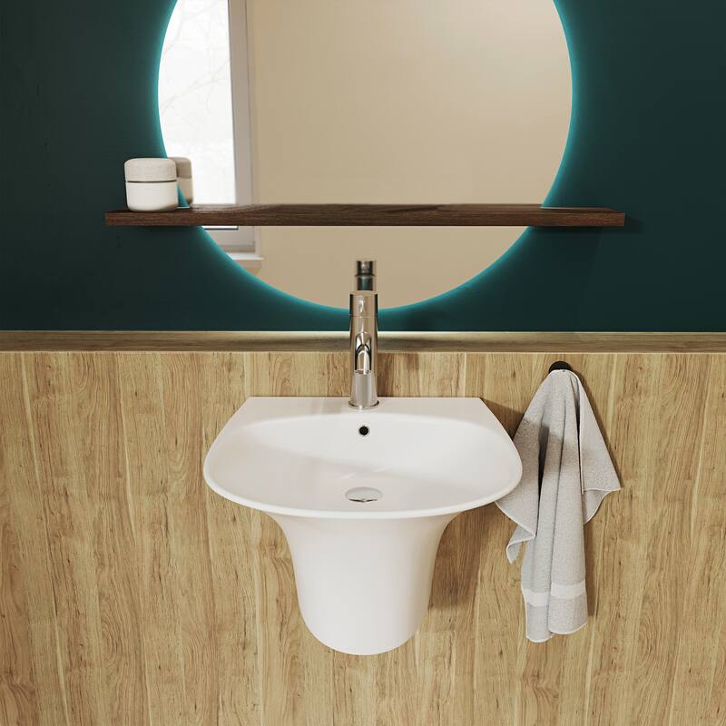Ivy 19" ﻿Wall-Mount Bathroom Sink - Glossy White