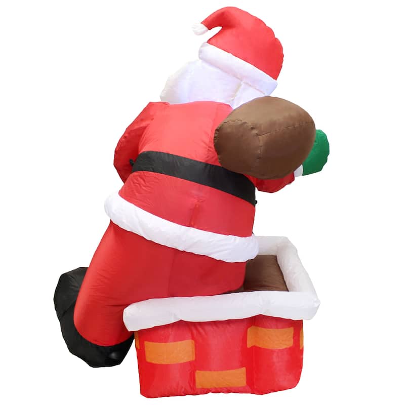 Joyfy 4ft Santa Inflatable with LED Lights, Carrying Gift Bag for Yard Décor