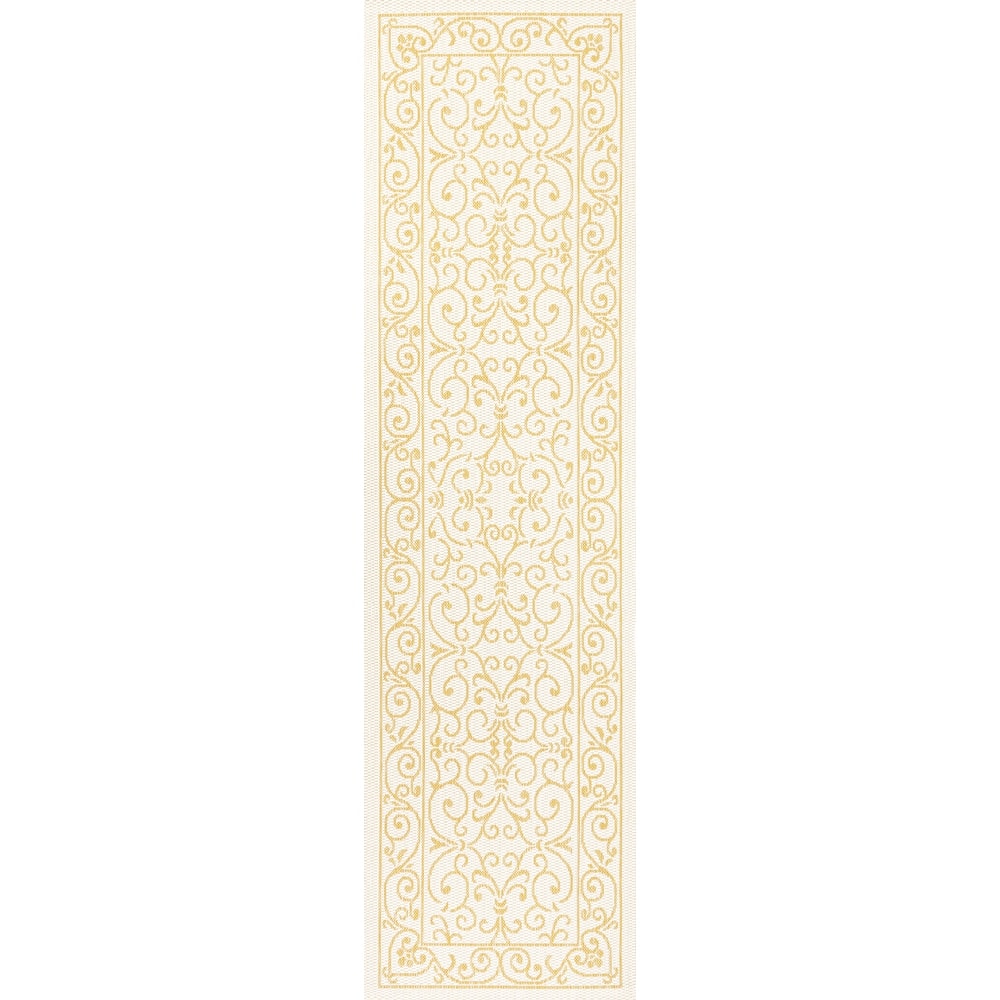 JONATHAN Y Filigree Textured Weave Indoor/Outdoor Area Rug