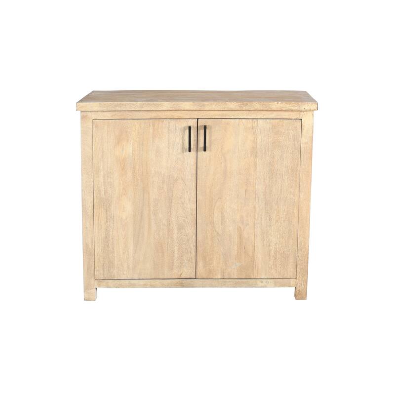 Traditional Two Door Wooden Sideboard 40.5" X 17.5" X 36" Handcrafted Solid Wood Natural Heirloom finish - 40.5" X 17.5" X 36"