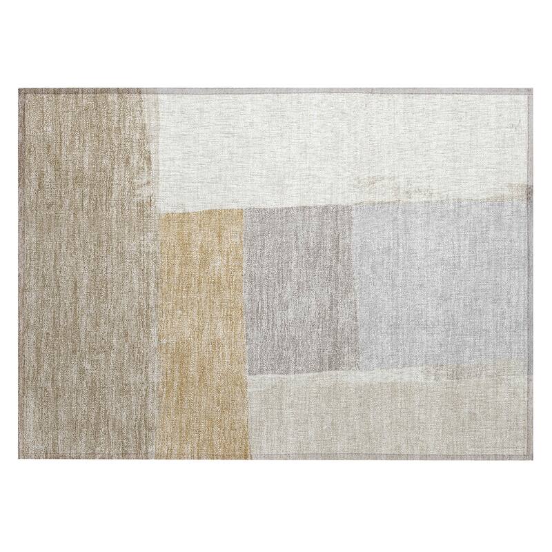Machine Washable Indoor/ Outdoor Abstract Kraig Chantille Rug