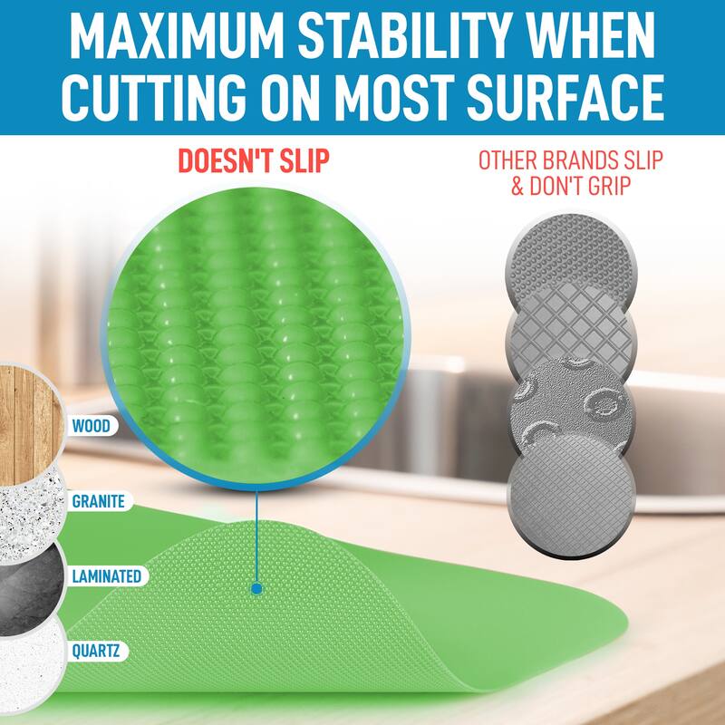 Zulay Kitchen Extra Thick Flexible Cutting Board Mats for Kitchen