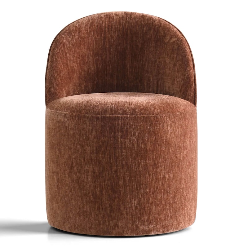 Upholstered Chenille Office Chair with Wheels
