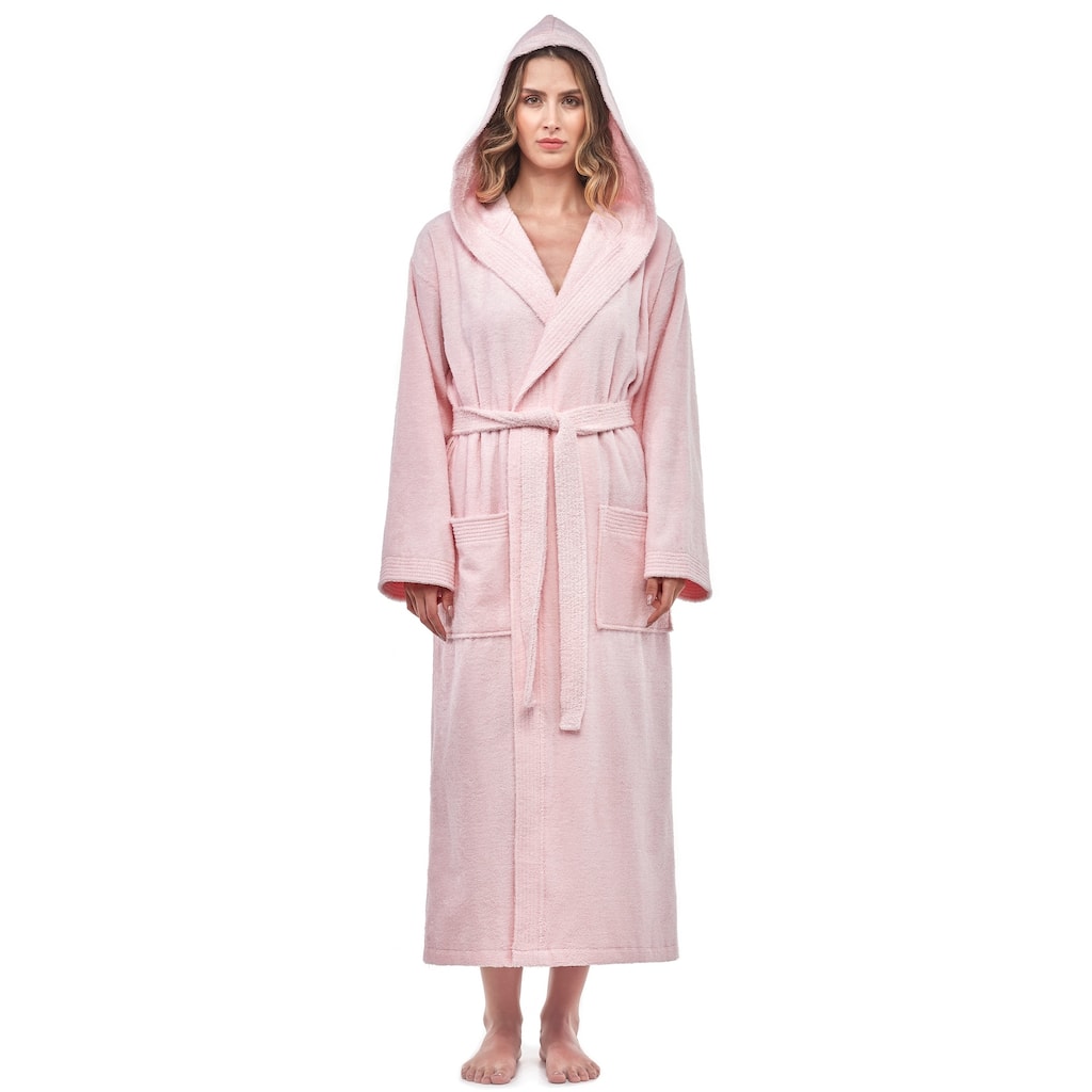 Soft Turkish Terry Cotton Women's Hooded Bathrobe