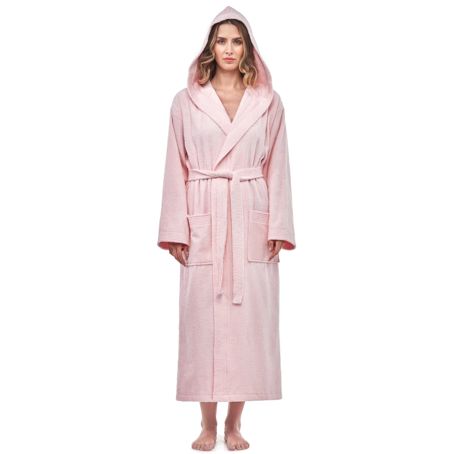 Soft Turkish Terry Cotton Women's Hooded Bathrobe