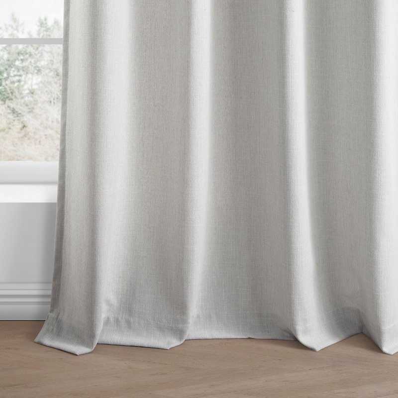 Exclusive Fabrics Basic Faux Linen Curtain Pair - 2 Panels - Light Filtering Grommet Curtains