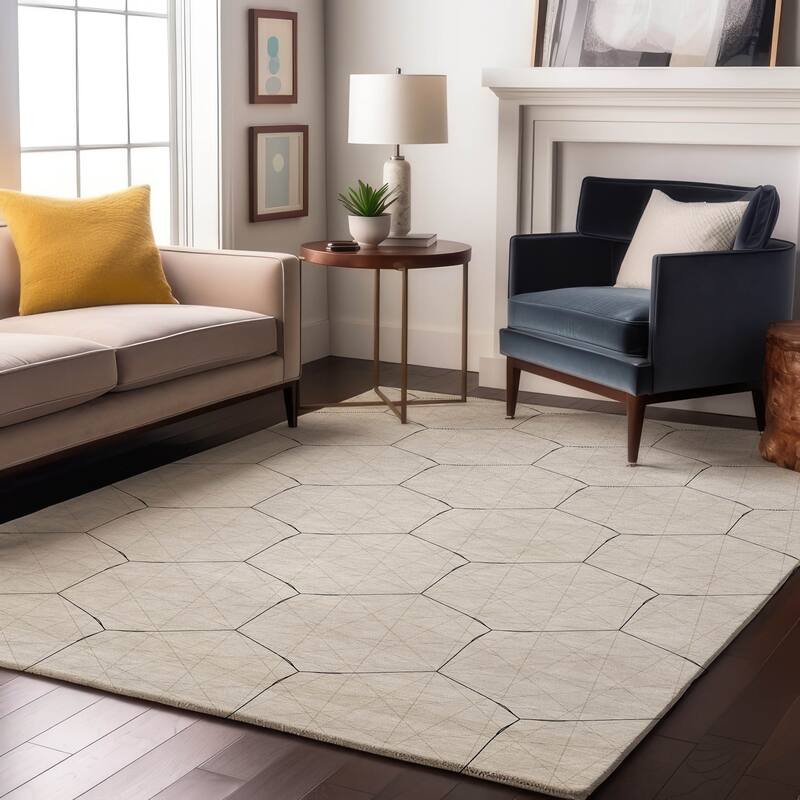 Premium Washable Super Soft Modern Contemporary Mayfield Rug - Linen - 10' x 14'