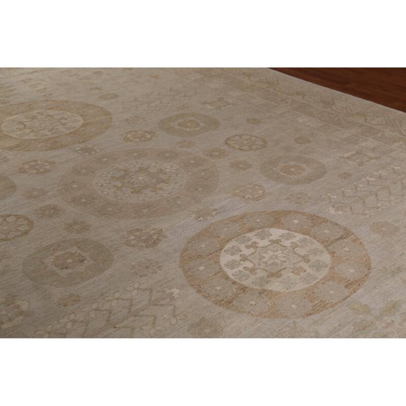 Vegetable Dye Oushak Turkish Large Rug Handmade Wool Carpet - 10'0"x 13'6"