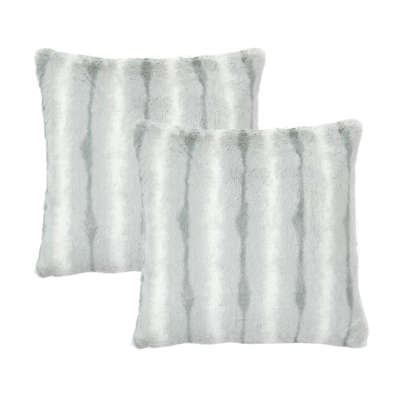 Amanda Stripe fauxfur Throw Pillow Covers Set of 2, NO INSERT