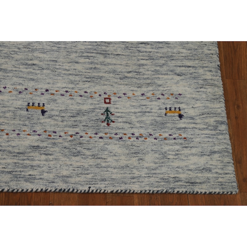 Tribal Gabbeh Oriental Area Rug Handmade Modern Wool Carpet - 5'5" x 7'10"