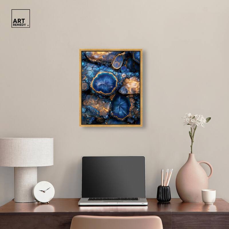 Oceanic Gold Sparkle Canvas by Art Remedy