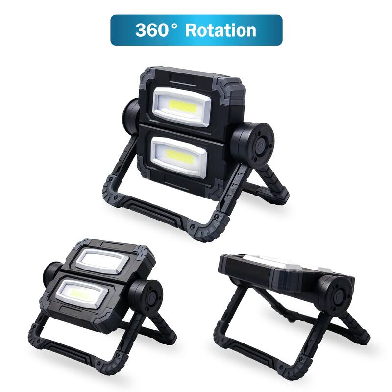 Gemini Dual Beam Foldable Work Light - Black