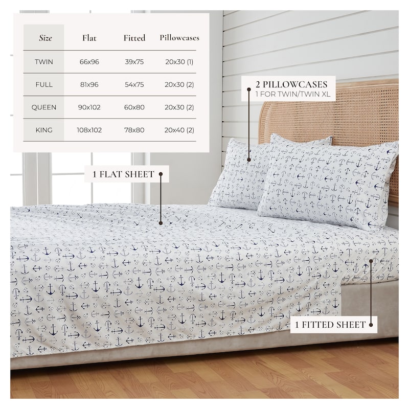 Linery & Co. Ultra-Soft Coastal-Inspired Brushed Microfiber Sheet Set