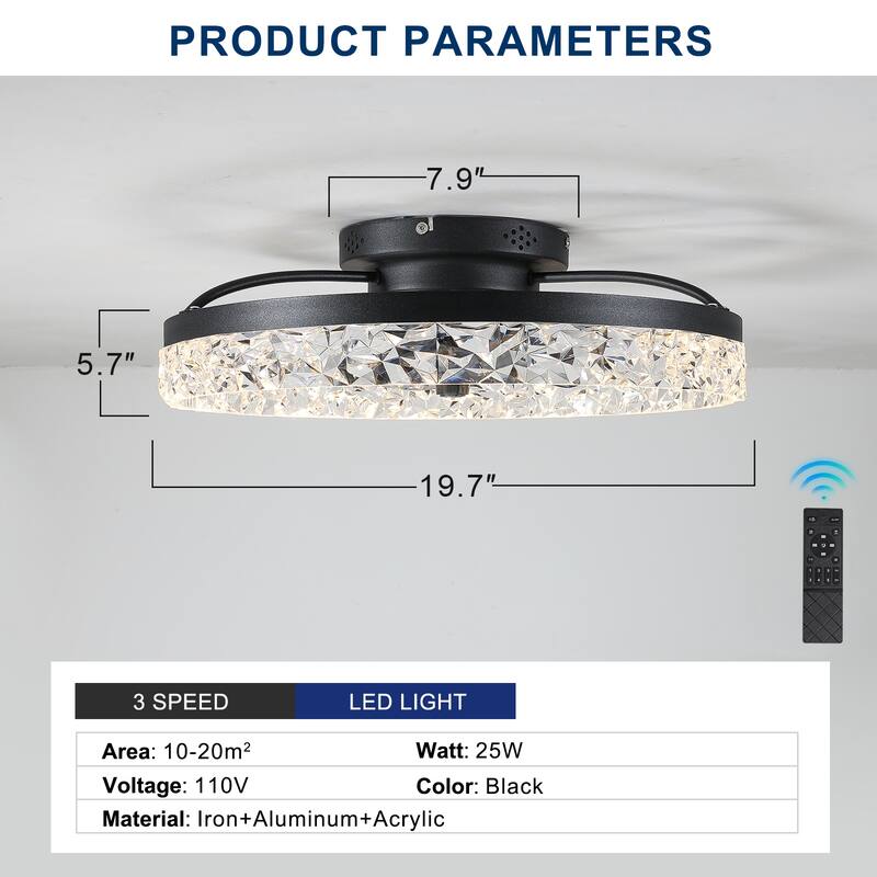 MODERN CEILING FAN WITH LIGHT-Morden style