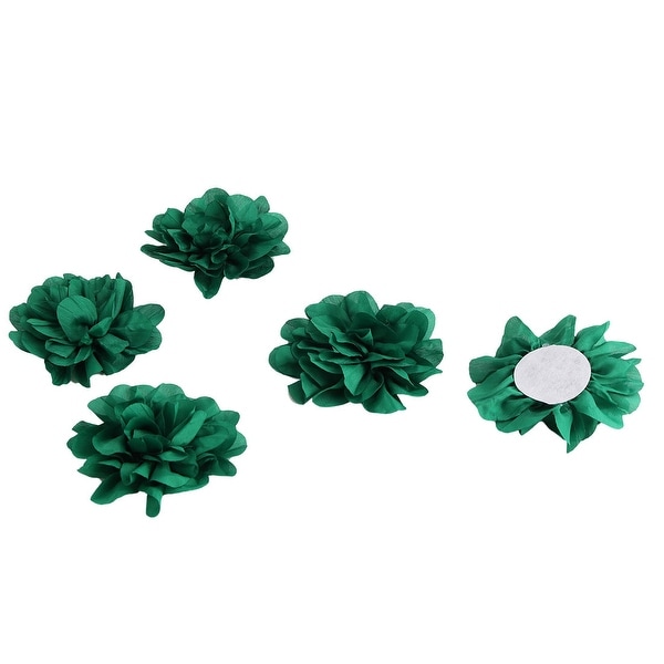 Home Wedding Party Decoration Fabric Artificial Handcraft DIY Flower Green 5 Pcs