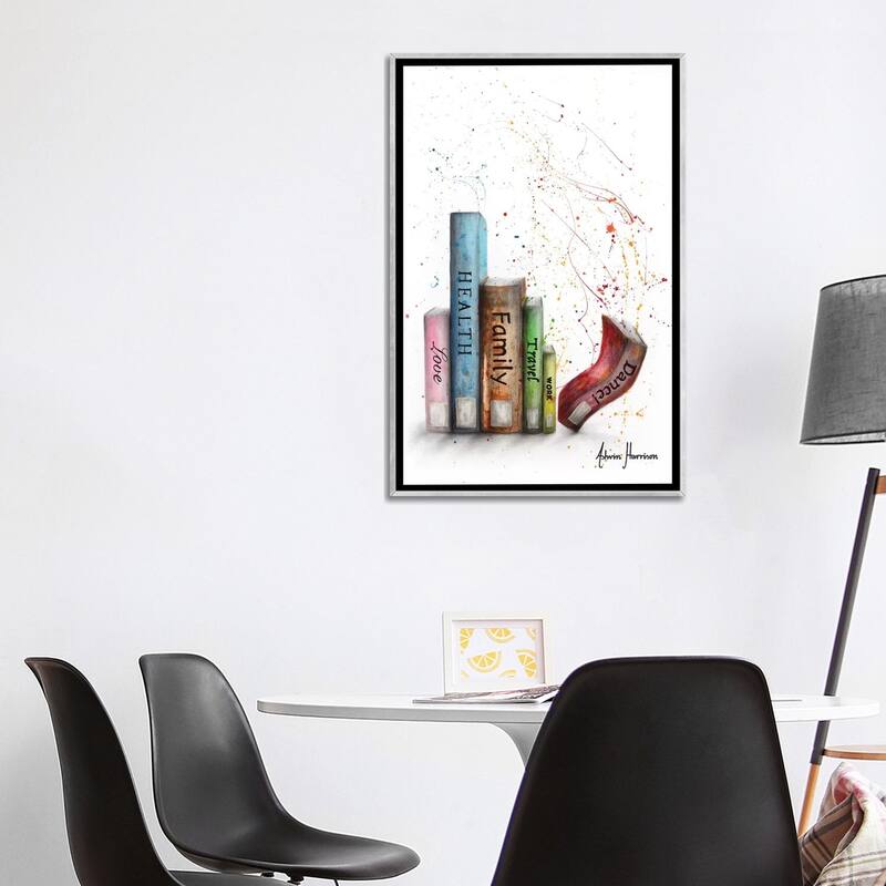 iCanvas "Life Dance Books" by Ashvin Harrison Framed