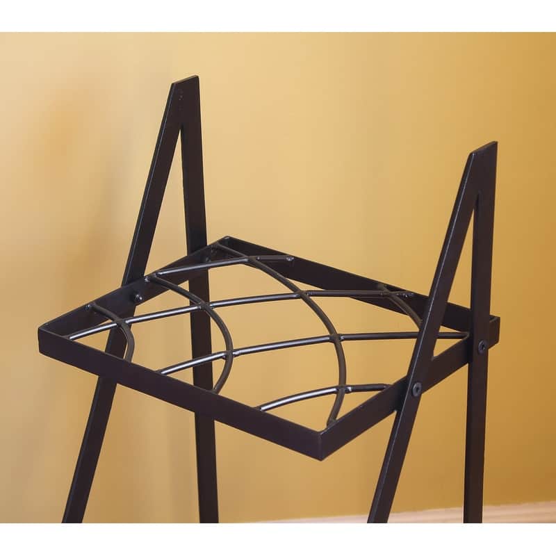 Achla Designs Modern Indoor Outdoor Zig Zag Duet Plant Stand, 30.5 Inch Tall, Black Powder Coat Finish