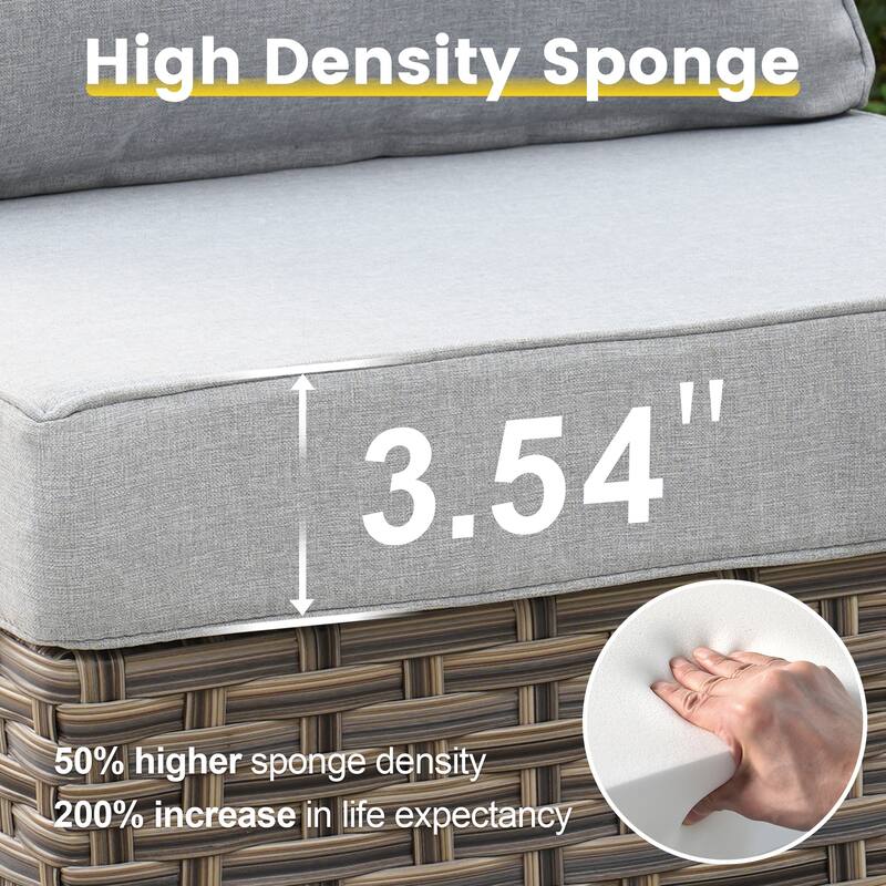 XIZZI 9-piece Patio Furniture Outdoor Wicker Chair Set with Fire Table