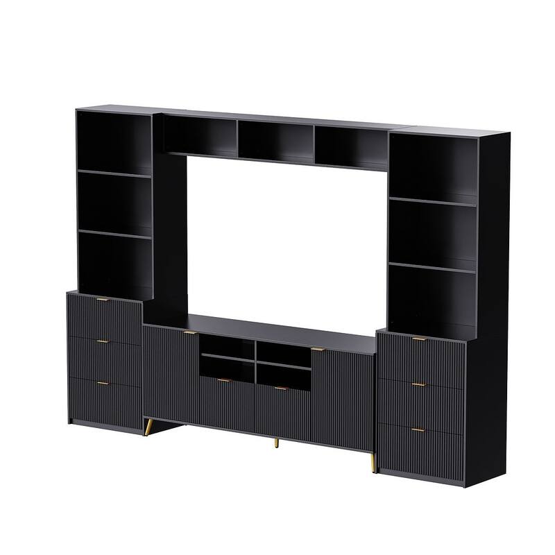 Modern 4-Piece Entertainment Wall Unit for TVs Up to 70"