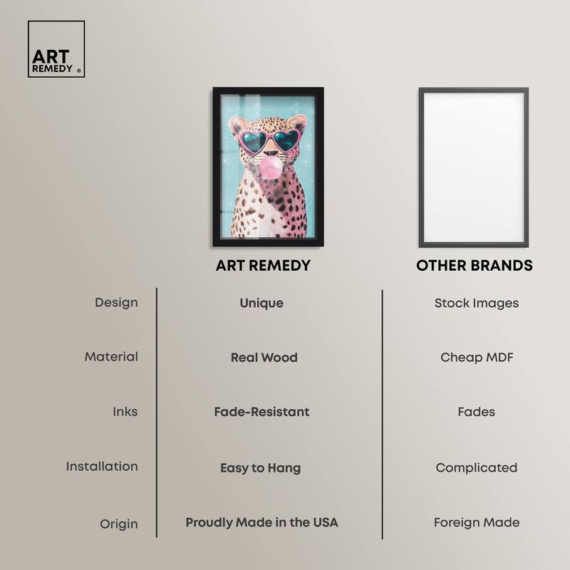 Pastel Cheetah Bubblegum Shadowbox by Art Remedy