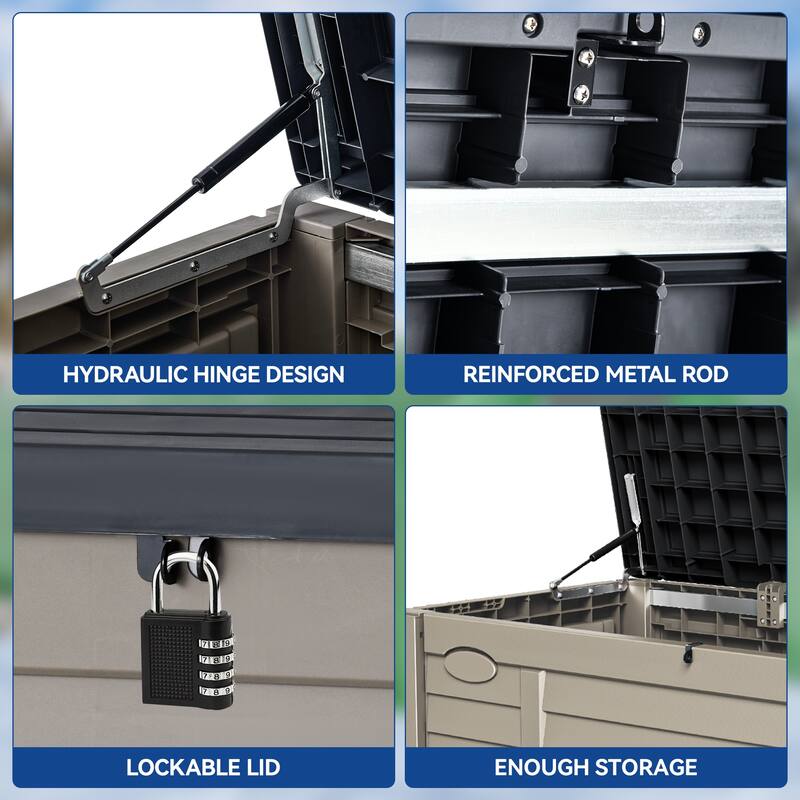 120 Gallons Water Resistant Lockable Deck Box
